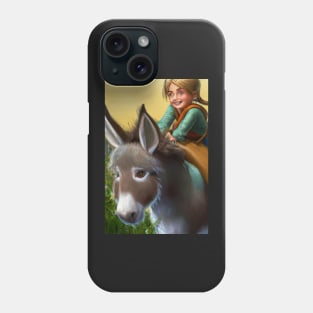 Girl on a Donkey Greeting Cards Phone Case