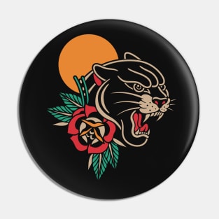 Traditional panther tattoo Pin