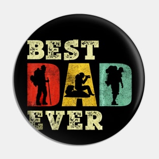 Best Hiking Dad Ever Shirt Vintage for Dad Father Gift Pin