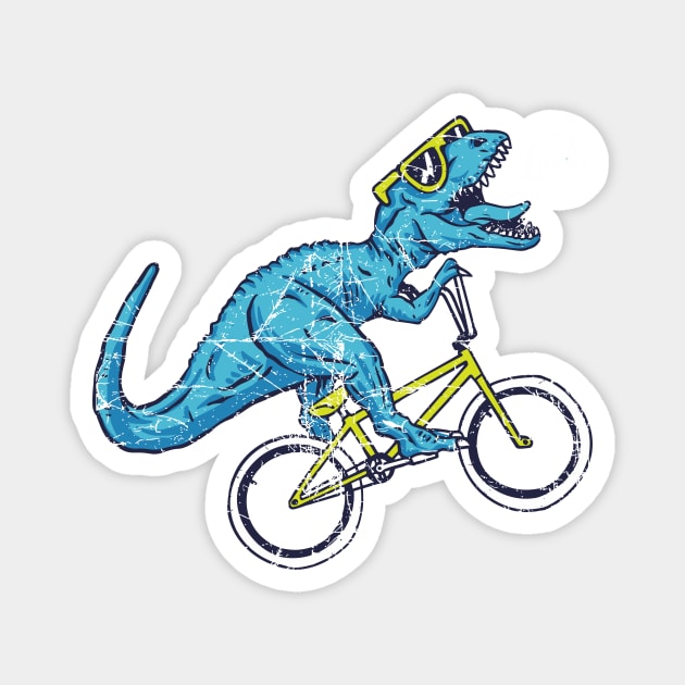 Ever seen a dinosaur ride a bike? Magnet by WorldDinosaurs