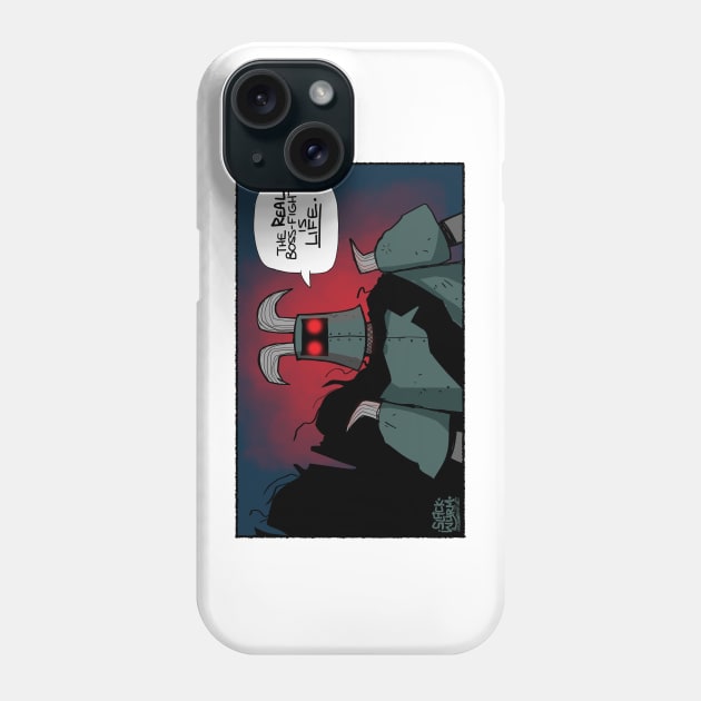 Lord Edgegod - The Real boss-fight is life. Phone Case by Slack Wyrm