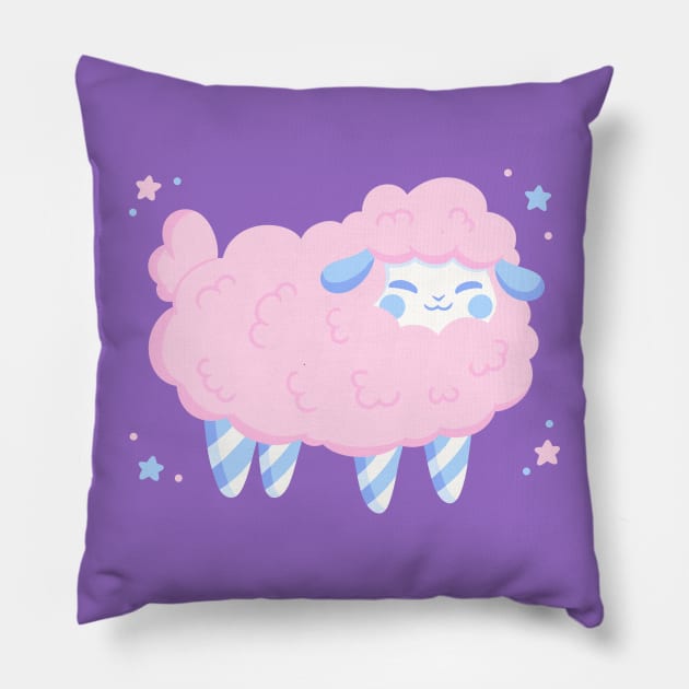 Cotton Candy Sheep Pillow by KammyBale