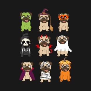 Pugs Halloween Funny Pugs Costume T-Shirt