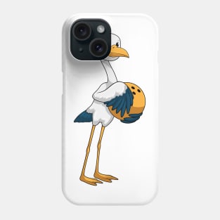 Stork at Bowling with Bowling ball Phone Case