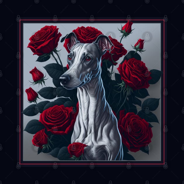 Whippet red roses 2 by xlhombat