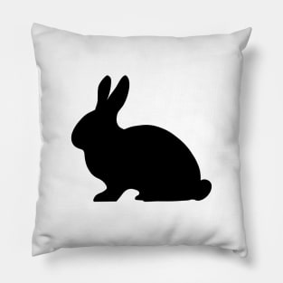 Bunny Rabbit Pattern in Black and White Pillow