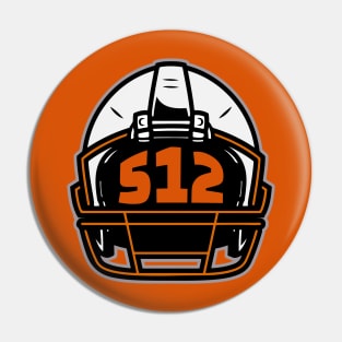 Retro Football Helmet 512 Area Code Austin Texas Football Pin