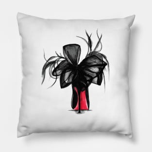 Black Pumps with Fascinator Bows Pillow