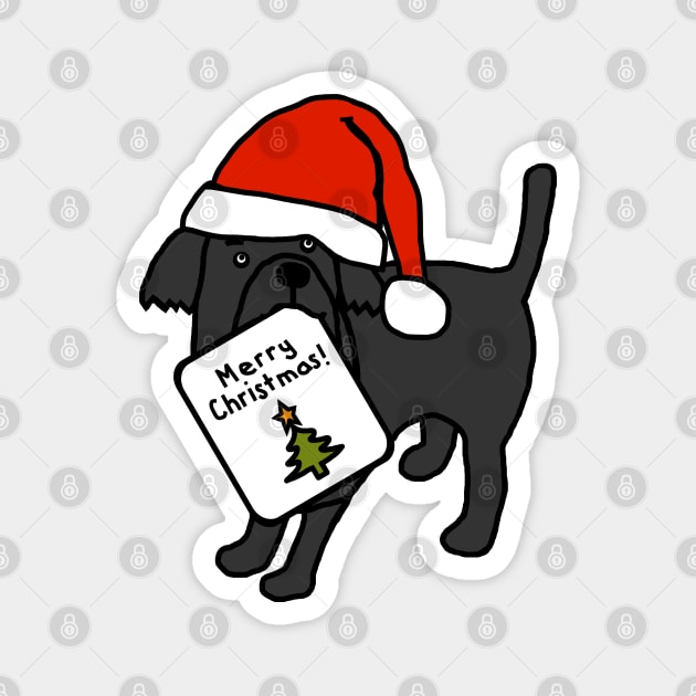 Cute Dog says Merry Christmas Magnet by ellenhenryart