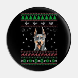 Doberman Ugly Christmas Sweater Funny Dog Lover Owner Gifts Pin