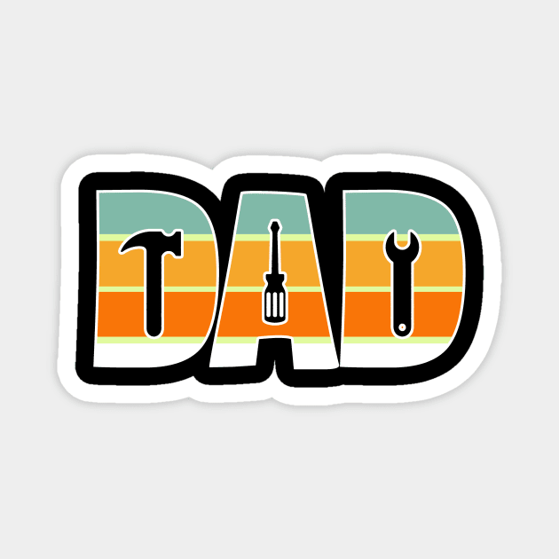 Retro Dad Mechanic Father's Day Magnet by The WYLD Tribe