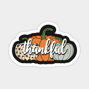 Thankful - Pumpkins - Thanksgiving Magnet