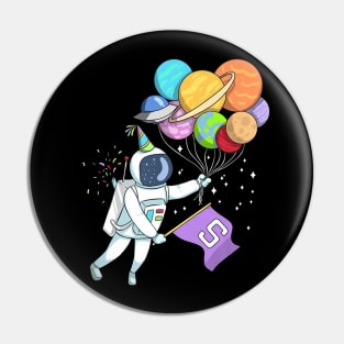 Kids Astronaut 5 Years Old Birthday Pin