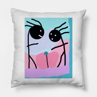 Kid Flower Love Stick Figure Pillow