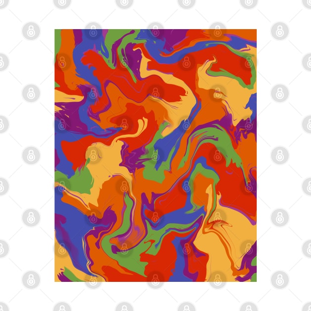 Shades of Bold Rainbow Colors Aesthetic Marble Pattern by Teeworthy Designs