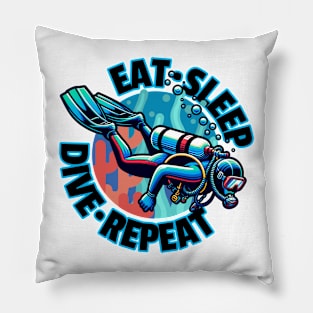 Eat Sleep Dive Repeat Pillow