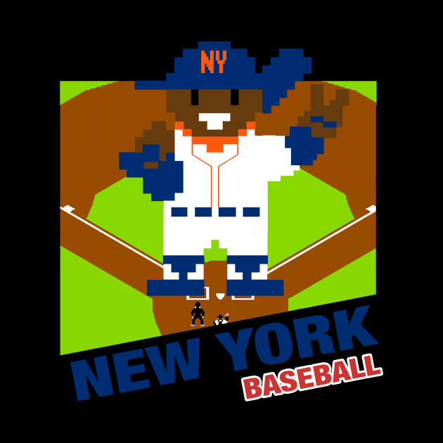 New York Baseball 8 bit pixel art cartridge design by MulletHappens