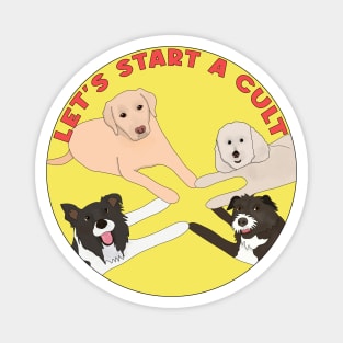 Dogs Border Collie, Poodle-Doodle, Scruffy Mutt and a Yellow Lab Magnet