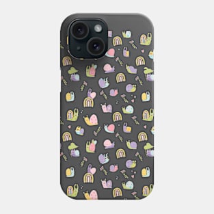 cute spring snails and flowers. Phone Case