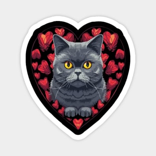 British Shorthair Valentine Day Magnet