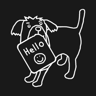 Whiteline Cute Dog Says Hello T-Shirt