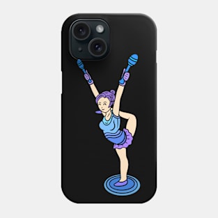 Gymnastic girl with clubs Phone Case