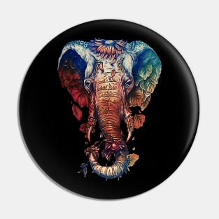 Floral Elephant Pin