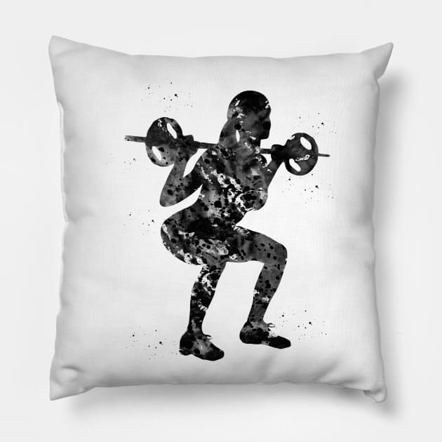 Female weightlifter Pillow by erzebeth