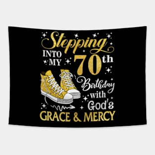 Stepping Into My 70th Birthday With God's Grace & Mercy Bday Tapestry