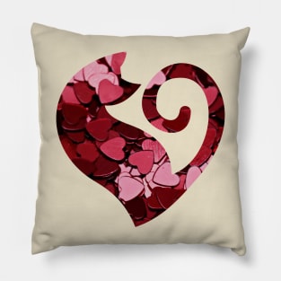 Red Heart Love Cat Pillow