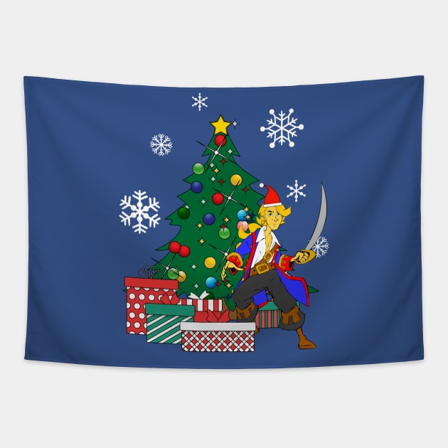 Guybrush Threepwood Around The Christmas Tree Tapestry by Nova5