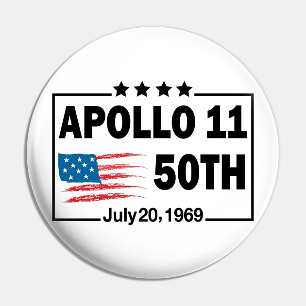 Apollo 11 50th Anniversary Moon Lunar Landing Gift Pin by UranusArts