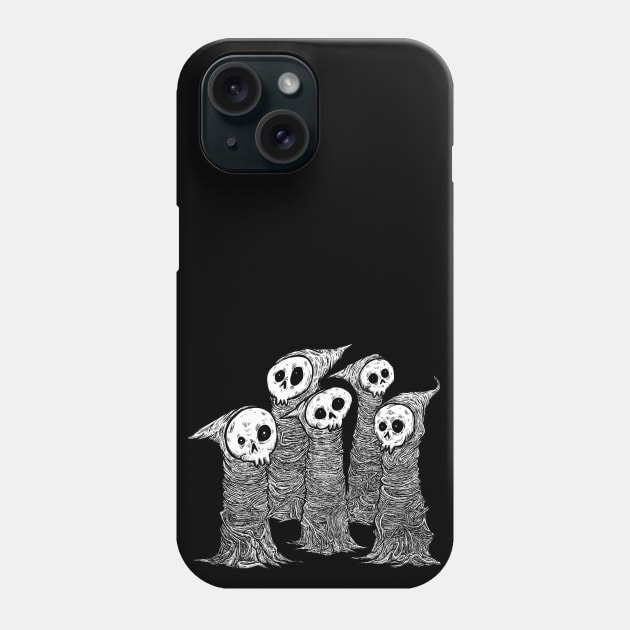 Cute Skull buddies Phone Case by Ben Pissin