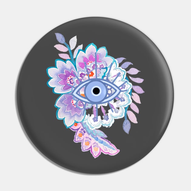 Lavender Evil Eye Karma Good Luck Charm Pin by ArtisticEnvironments