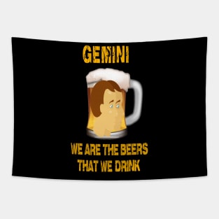 Funny beer shirt Gemini sign Tapestry