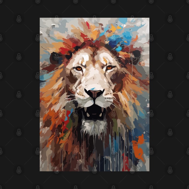 Face of a Lion Abstract Art by Art-Jiyuu