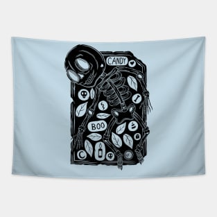 Skeleton Tombstone Halloween theme Tapestry