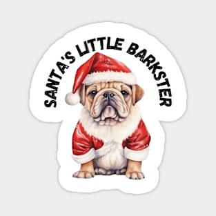 Santa's Little Barkster, Christmas, cute dog Magnet