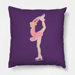 Pink figure skater biellmann spin Pillow