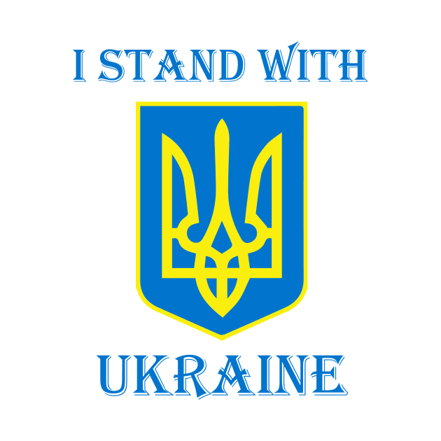 I Stand with UKRAINE Tryzub symbol design by cthomas888