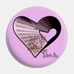 Music, piano with key notes Pin