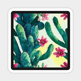 Watercolor cactus plant cactus pattern Magnet