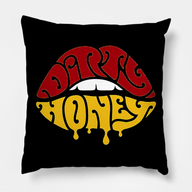 red and yellow dirty Pillow by House Of Bones