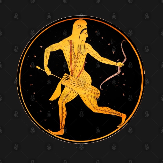 SCYTHIAN ARCHER Tondo Greek Attic Black Red Figure by BulganLumini