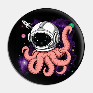 Octopus Astronaut Head Pin