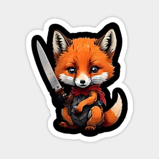 Animals with knives - Foxy Magnet