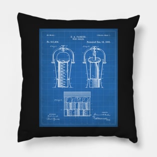 Wine Cooler Patent - Wine Lover Kitchen Cafe Decor Art - Blueprint Pillow