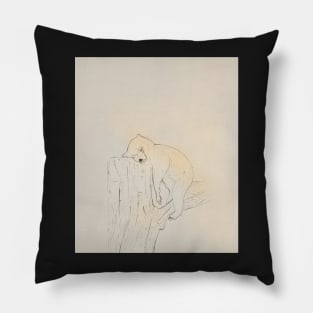 Sleepy bear doodle art Pillow