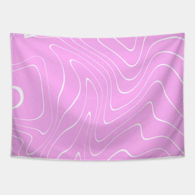 Pink Abstract Swirl Boho Aesthetic Tapestry by Trippycollage