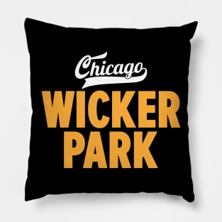 Wicker Park Chicago Minimal Logo Design - Chicago Neighborhood Series Pillow